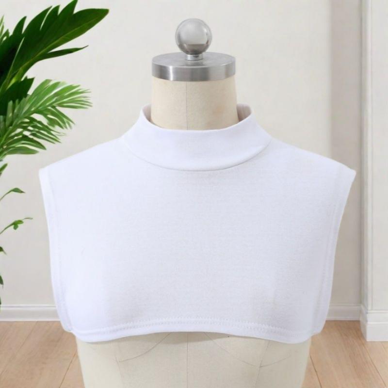 Зимняя хлопковая трикотажная водолазка для взрослых унисекс с искусственным воротником и свитером, защищающим от завязывания, теплый шарф-пуловер