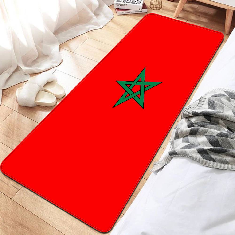Morocco Map Flag Hallway Carpet Washable Non-Slip Living Room Sofa Chairs Area Mat Kitchen Doormat Area Rug
