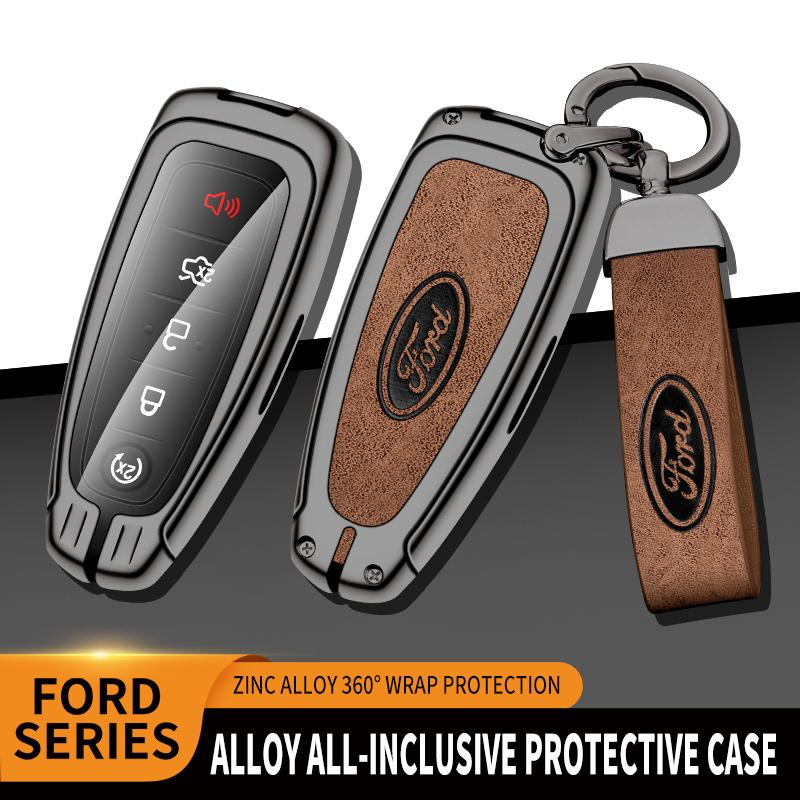 Zinc alloy Car Key Fob Case Cover Protect Shell For Ford Escape Focus C Max Kuga Edge Explorer Taurus Keychain Accessories  zz1