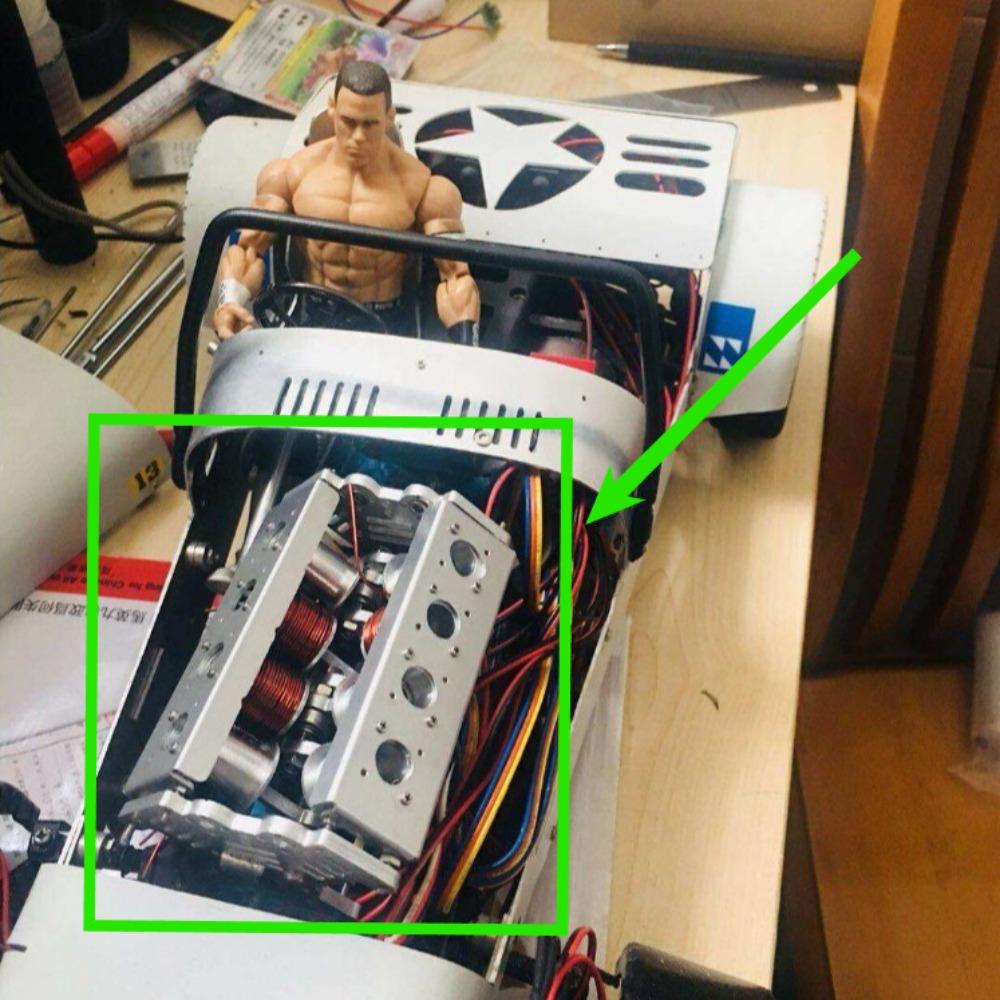 Металлическая модель двигателя V8 V6 с горизонтально-поршневым расположением, совместимая с радиоуправляемыми транспортными средствами, лодками, для сборки модели двигателя