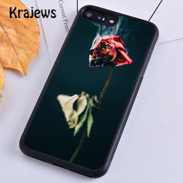 Мягкий чехол для телефона Krajews Burning Love Rose для iPhone 14 5 SE 6s 7 8 plus XR XS 11 12 13 pro max Samsung S21 S22ultra Plus