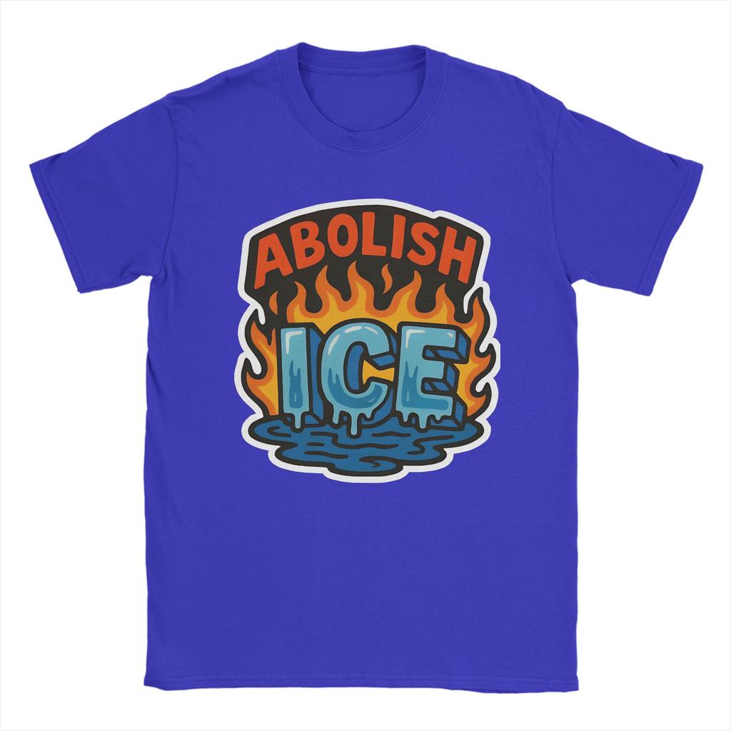 Mens TShirt Abolish Ice Creative Pure Cotton Tees Short Sleeve T Shirt Round Collar Tops Summer