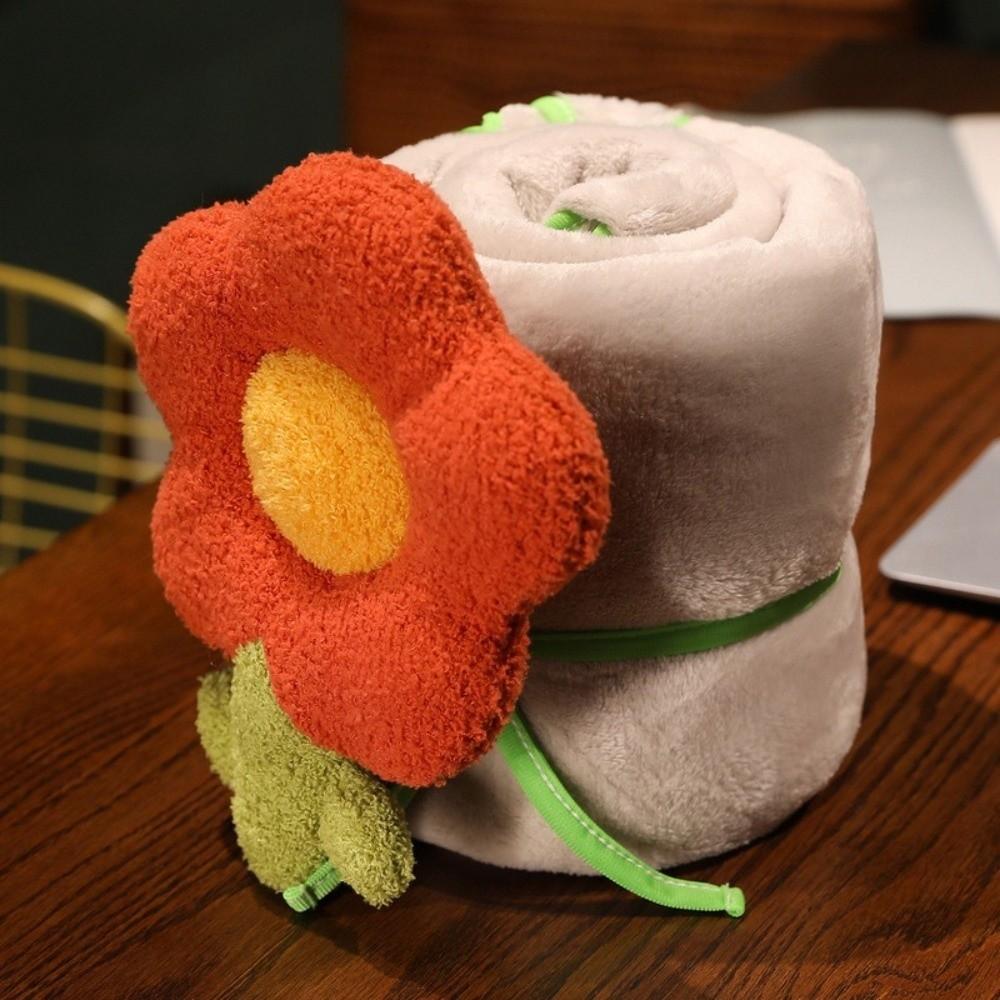 Comfort Blanket Thickened Napping Blanket Soft Warm Cover Blanket Cozy Cute Flower Roll Blanket Office