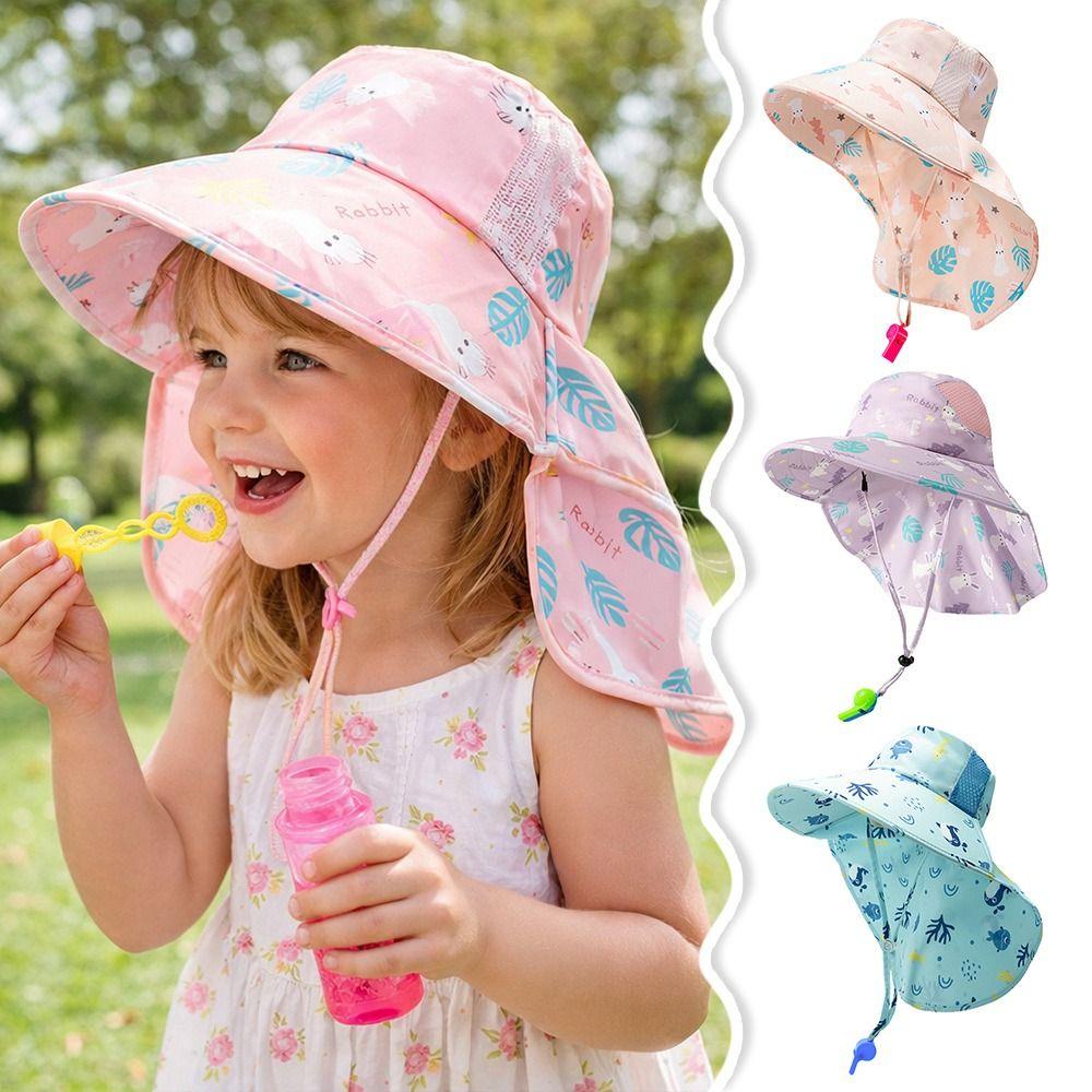 Thin Cartoon Shawl Sun Cap Wide-brimmed Sunscreen Tools Gifts Summer Children's Sun Hat