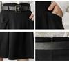 NEZIH and Pleated Skirt with Solid Flared Stylish Women's Knee-Length Skirt, Spring, Autumn, Winter, High-Waisted, A-Line, Belted, Pockets, Elegant,