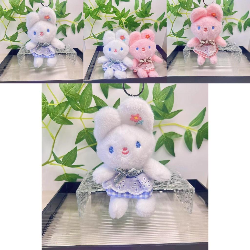 Lovely Cartoon Rabbit Plush Toy Keychain Delightful Bunny Accessory For Handbags