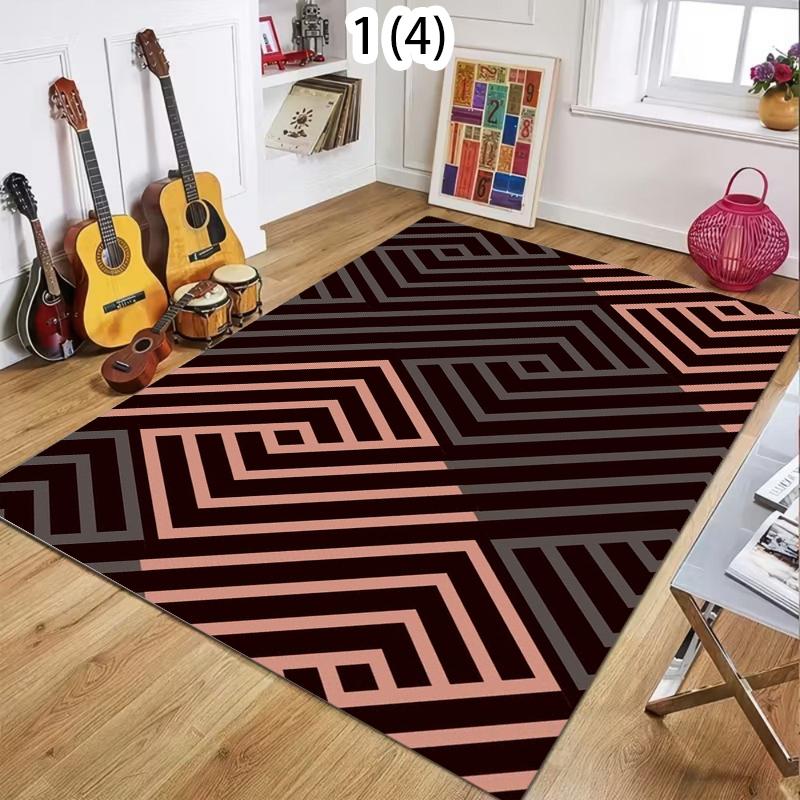Minimalist Geometric Rug Washable Indoor/Outdoor Carpet for Living Bedroom Yoga Entrance Door Mat Anti-Skid Backing Longevit