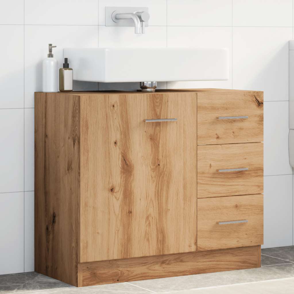 Artisan Oak Washbasin Cabinet 63 x 30 x 54 cm Particleboard