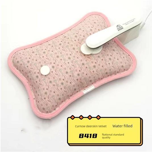 Caino Electric Hot Water Bag Aunt Turn Stuffed Charging Explosion-Proof Hand Warmer Water Injection Electric Heating Tube Suede Stomach Heating Pad