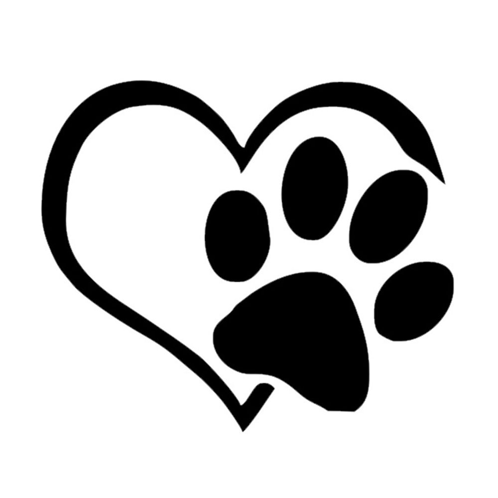 Fashion Lovely Dog Cat Pet Footprint Heart Paws Car Reflective Sticker Window Decal