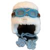 Fleece sandalwood cute glasses flying ear protectors Lei Feng hat children's autumn and winter warm plush knitted hat