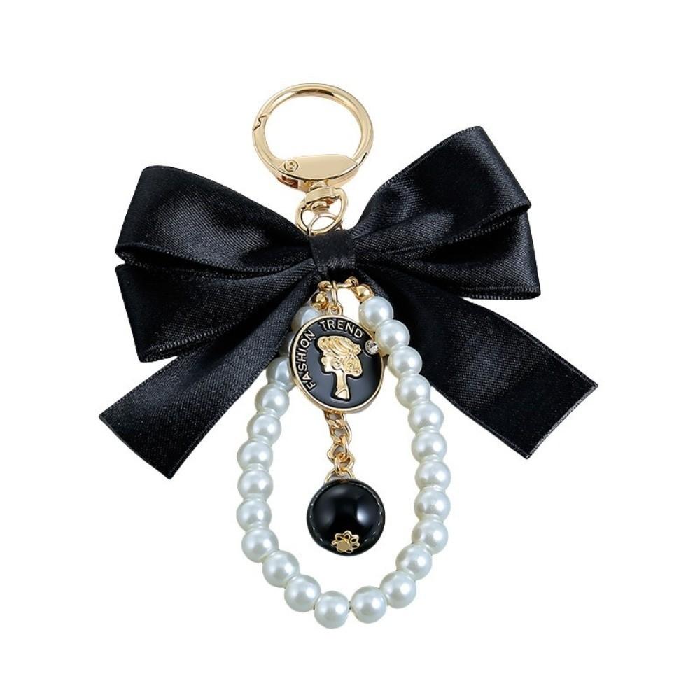 Pearl Chain Bow Key Chain Big Bow Car Key Holder Fashion Car Keychain