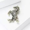 Casual Zodiac Animal Lapel Pins Luxury Metal Badge Pin Rhinestone Horse Brooches  New Year Gifts