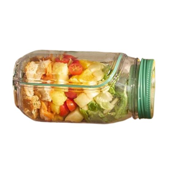 Банка для салата с боковой дверцей, встроенной миской для приправ, большой контейнер для салата с завинчивающимися крышками