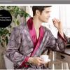 Men's Plus Size Long-Sleeve Silk-Like Summer Robe and Pajamas