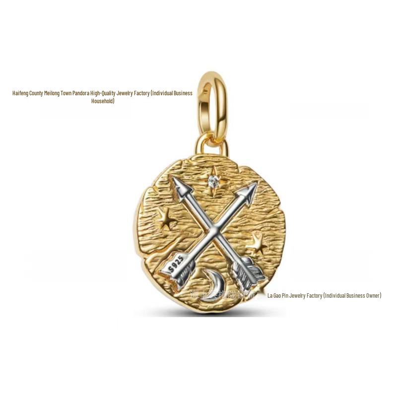 Шарм-медальон Пан'с 925 Серия Хранитель Роза: Романтичный аксессуар для рукоделия: монета Солнце и Луна