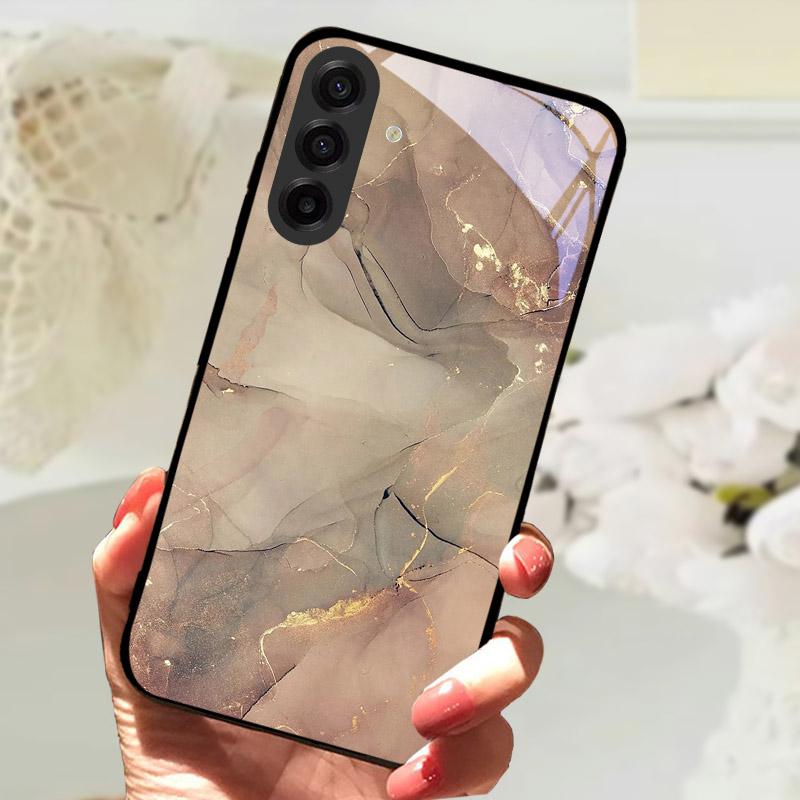 Чехол для Samsung Galaxy S25FE Модный Чехол-бампер с изображением Льва и Цветов из Закаленного Стекла Ударопрочный Защита Камеры для Galaxy S25 S 25 FE