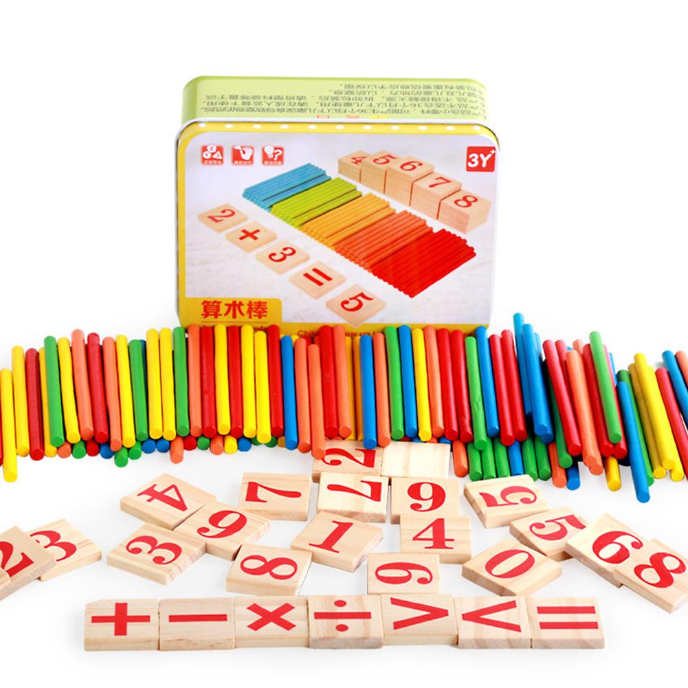 Colorful Counting Math Operation Sticks Kids Wooden Blocks Toy