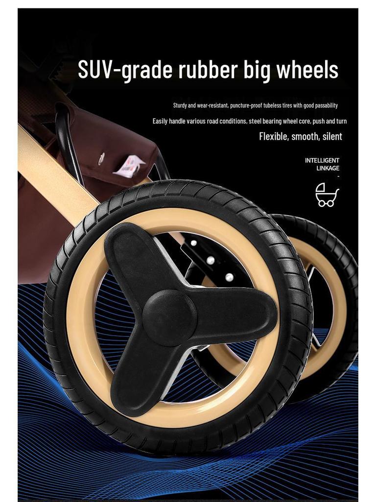 Конвертируемая коляска для новорожденного - Универсальная, Высокая посадка, Легкая, Двусторонняя, Дизайн со складыванием одной кнопкой.