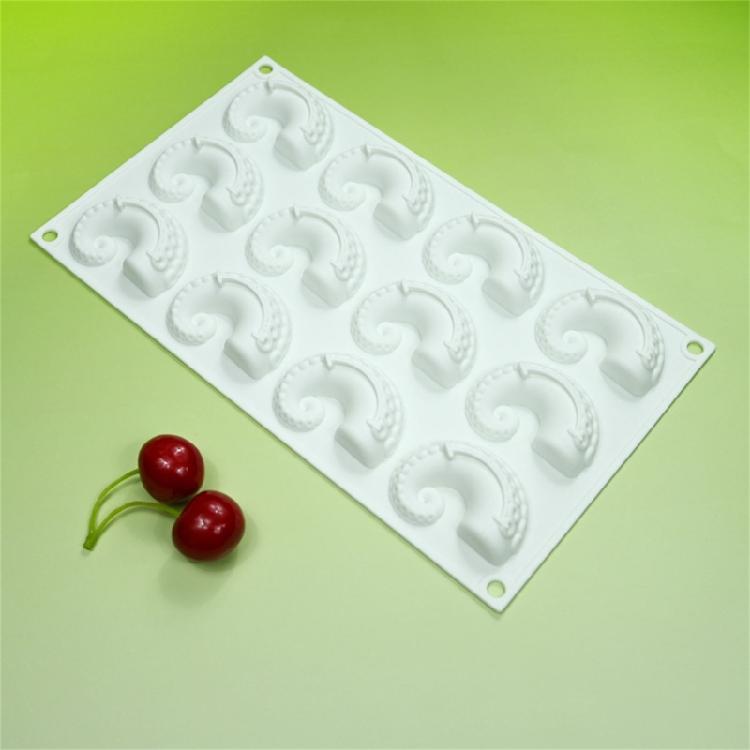 12-Cavity Squid Feet Silicone Mold Mousse Cake Baking Tools Easy to Clean