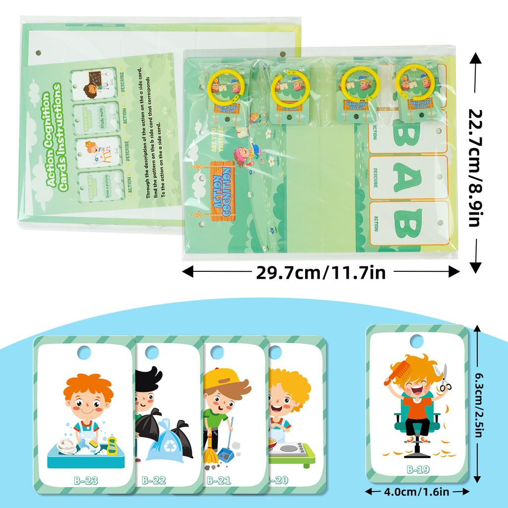 96 шт. Карточки для развития действия и познания, настольная модель, обучающая карточка, тренировка мышления, изучение английского языка, флеш-карты, детские развивающие игрушки