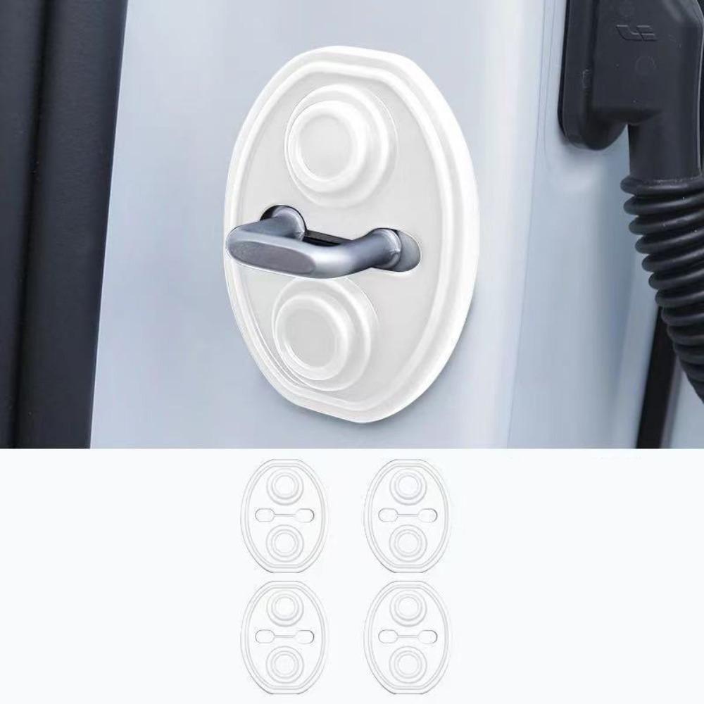 4Pcs Anti-Collision Car Door Lock Buckle Cover Silicone Shock Absorption Car Door Closing Shockproof Cushion Buffering Pad