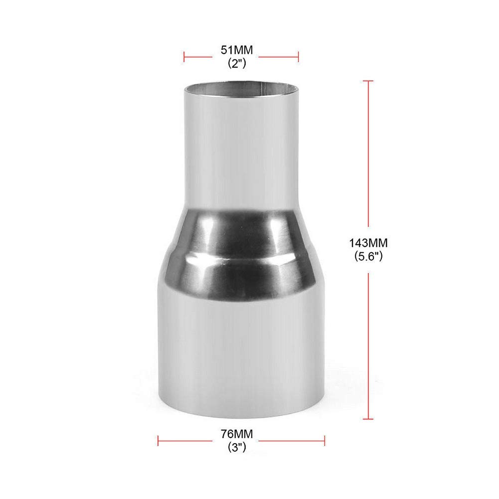 Переходник выхлопной трубы, Соединитель выхлопной трубы из нержавеющей стали, Переходник-редуктор выхлопной трубы, Модифицированные детали доступны в 5 размерах (51-76ММ)