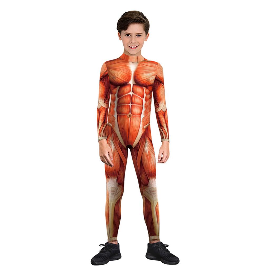 (проектор)Детский детский комбинезон для выступлений с креативным скелетом и цифровым принтом на Хэллоуин