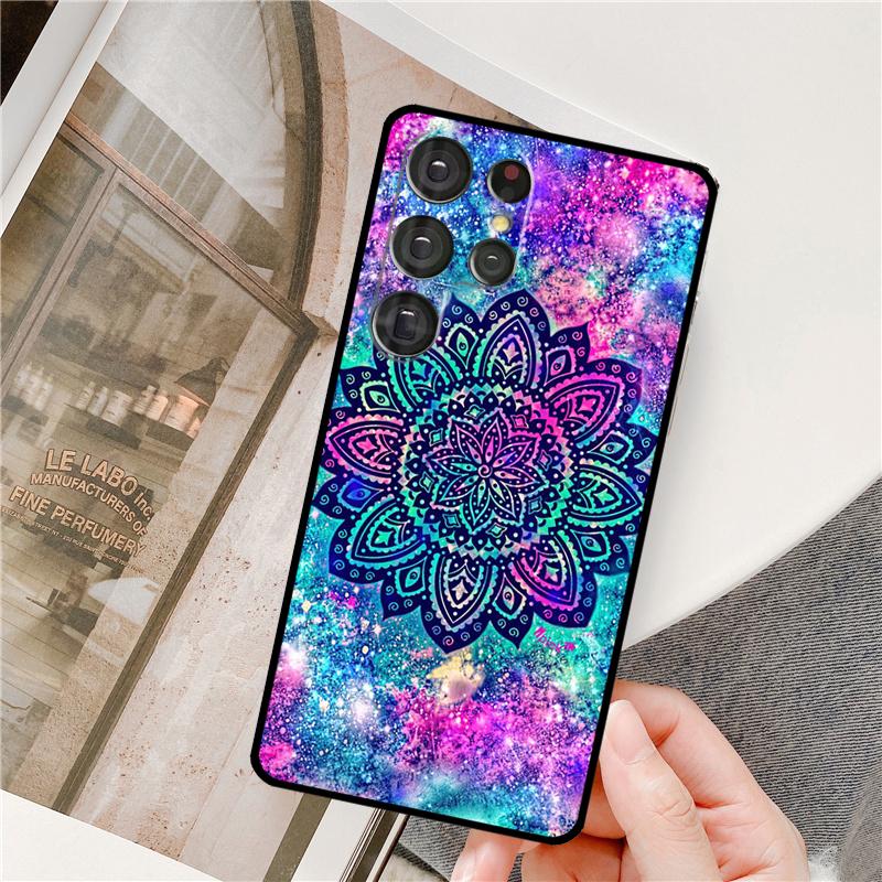 Flowers Mandala Floral Phone Case For Samsung Galaxy S24 Ultra S9 S10 S20 S22 S21 Plus S23 FE S25 Ultra Full Cover