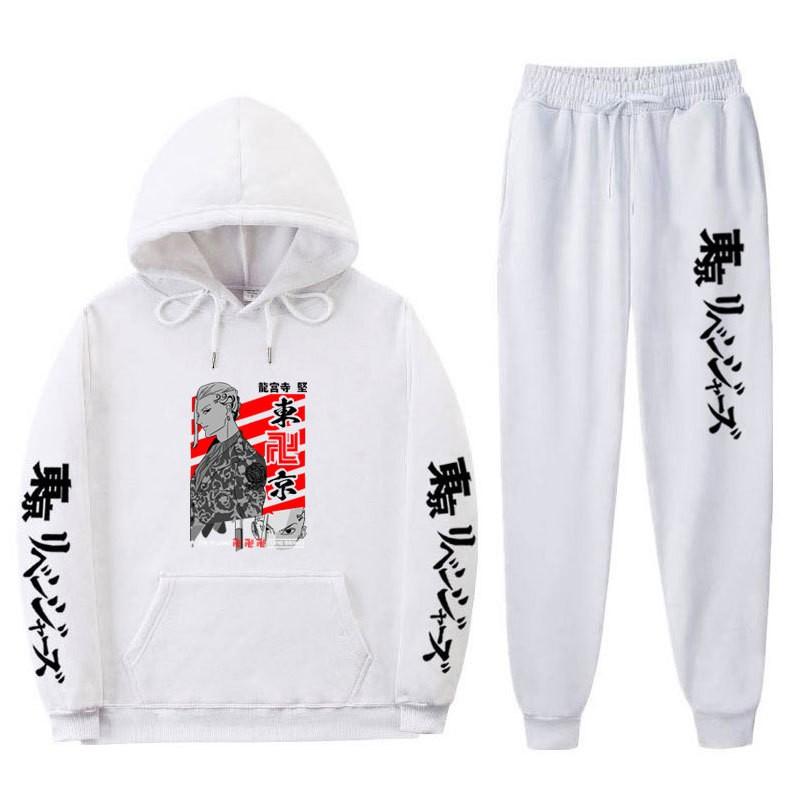 Мужской оверсайз комплект из худи и брюк Streetwear с мультяшным принтом, свободный крой, утепленный флисом, повседневный спортивный костюм