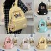 Solid Color Cute Sausage Dog Embroidery Pattern Student Backpack With Star Pendant