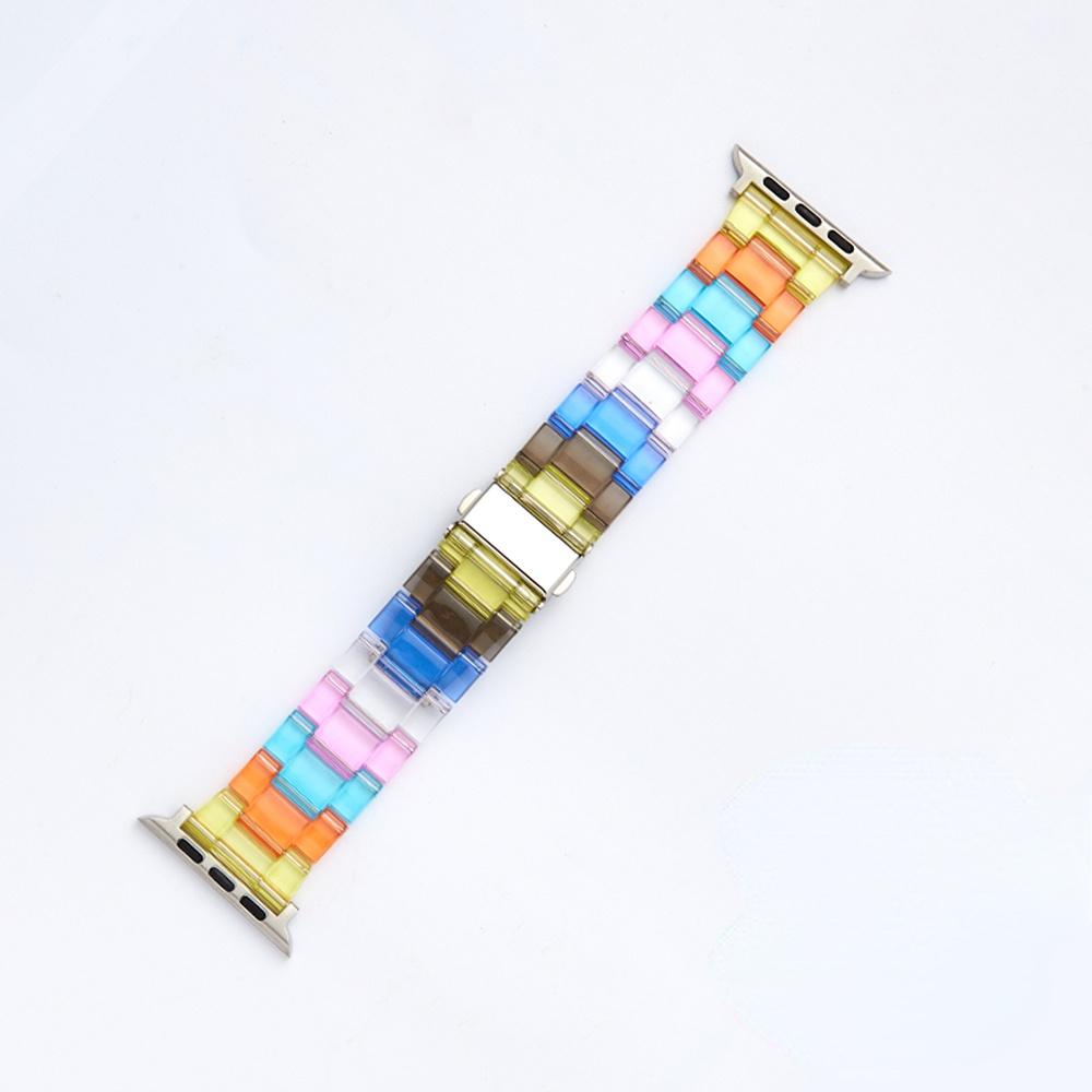 Resin Rainbow Transparent For Apple Watch Band 44mm 45mm 38 40mm 42 41mm 49mm 44 45 Strap Bracele iWatch Series 8 7 6 SE 5 4 3 2 Band
