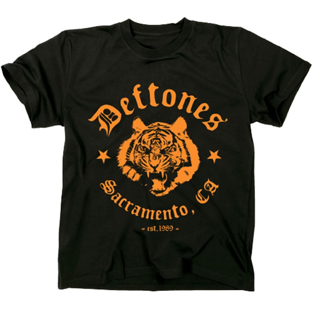 Men's Deftones Tiger Slim Fit T-shirt XX-Large Black