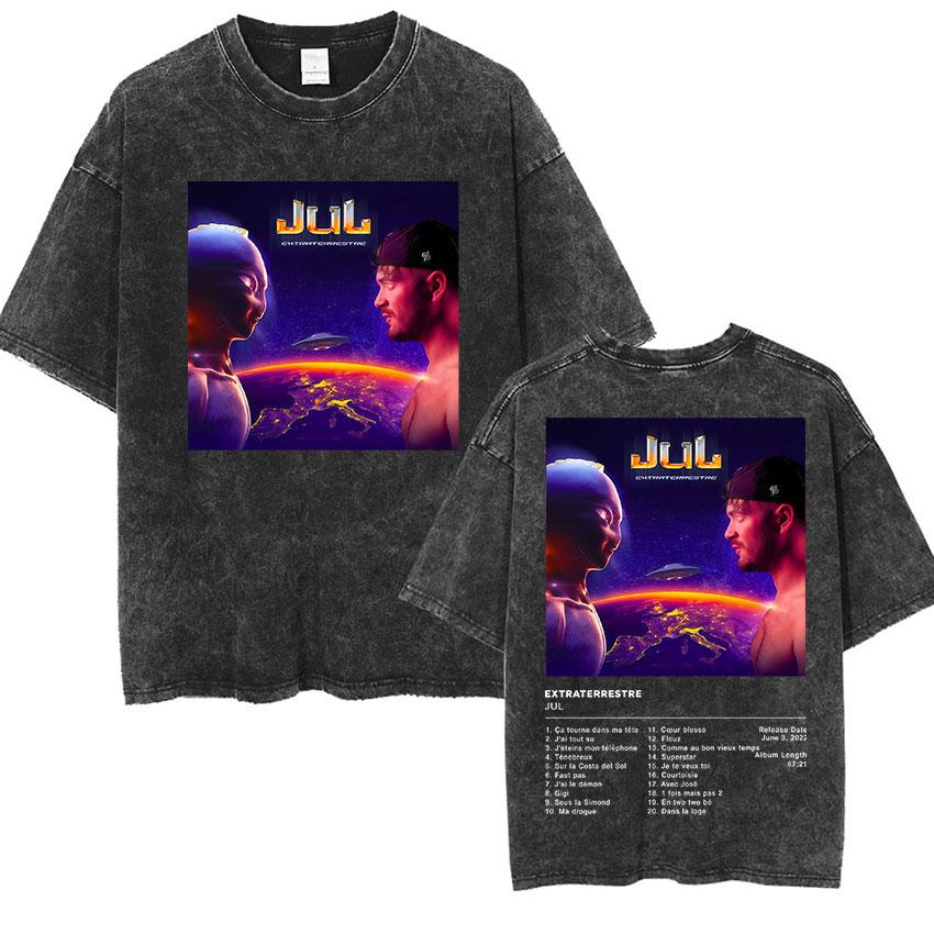 2026 New Album Rapper Jul Vintage Washed Print T Shirts Men Women Fans Gift Clothing Fashion Short Sleeve Tshirts Tops Cotton