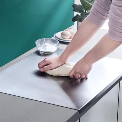 Stainless Steel Cutting Boards for Kitchen,Baking Board,Pastry Board,kneading Panel - Suitable for Cutting Vegetables Fruits Meat,Bread - Easy to Cle