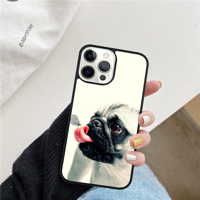 animal butterfly dog pug Phone Case Cover For iPhone 17 Air 15 16 14 13 12 Pro Max 11 Pro Max Plus Coque Shell