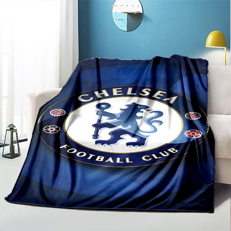 Chelsea F.C Pattern Blanket for Home Decoration, Bed, Sofa, Car Travel, Camping, Suitable for All Seasons, Birthday Christmas Gift