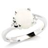 Silver Ring 'Goddess Opal' White Silver (rhodium) - 9 Mm