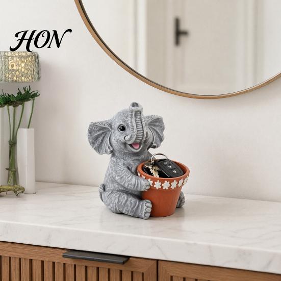Indoor Window Sill Planter Cute Elephant Planter, Small Animal Flower Pot, Weatherproof Outdoor Shaped Cactus Air Plant Holder for Home Office Desktop