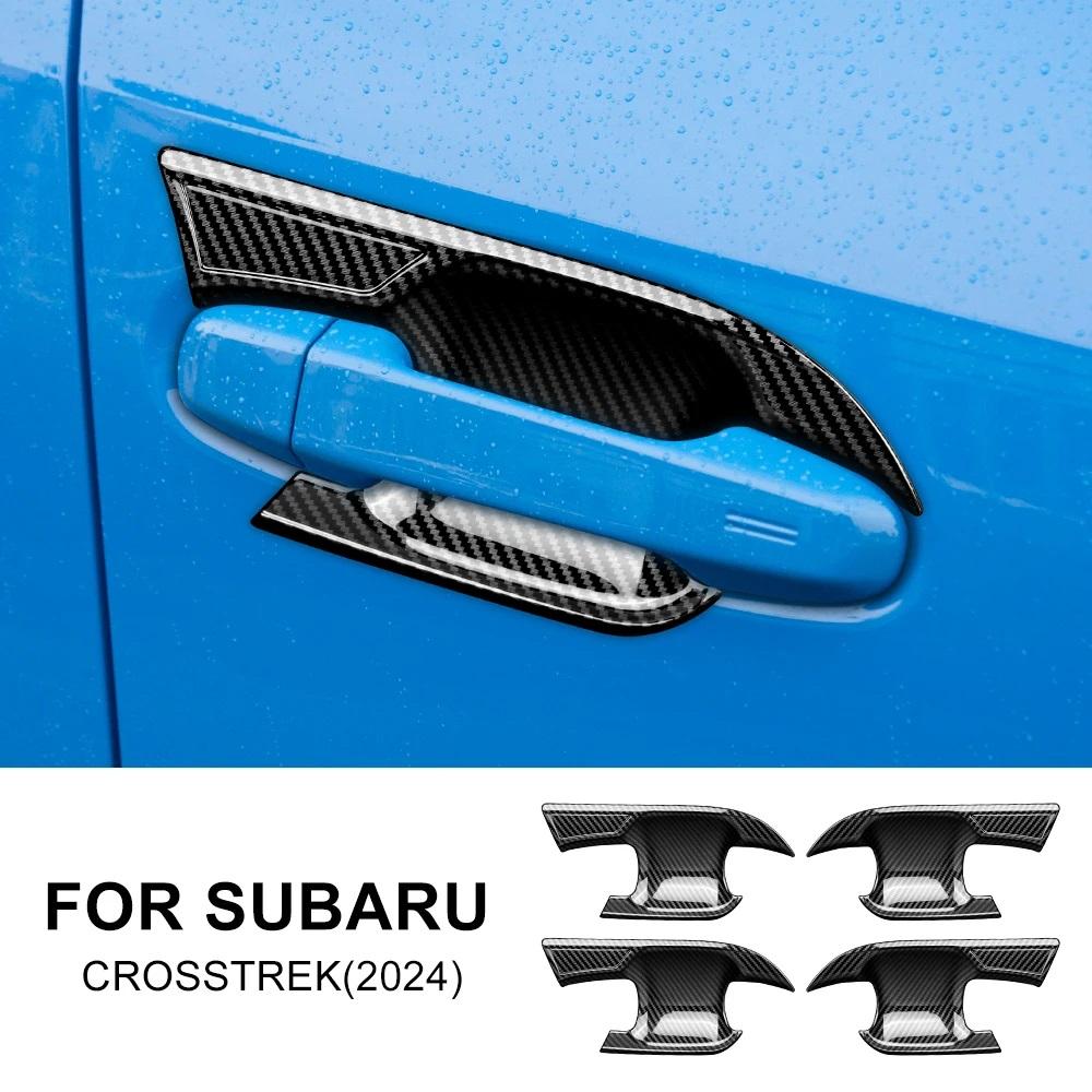 ABS For Subaru Crosstrek 2024 Impreza 2024 Control Panel Water Cup Frame Carbon Fiber Pattern Style RHD LHD Decor Accessories