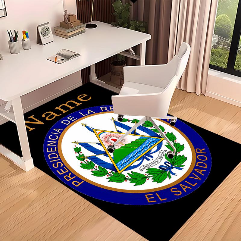 Custom personalization Coat of arms of El Salvador Print Area Rug - Soft, Washable Non-Slip Indoor Mat,Living Room,Home&Office Decorative Rug