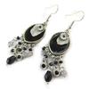 [P0118] - Designer Earrings 'Scarlett' Gray Black