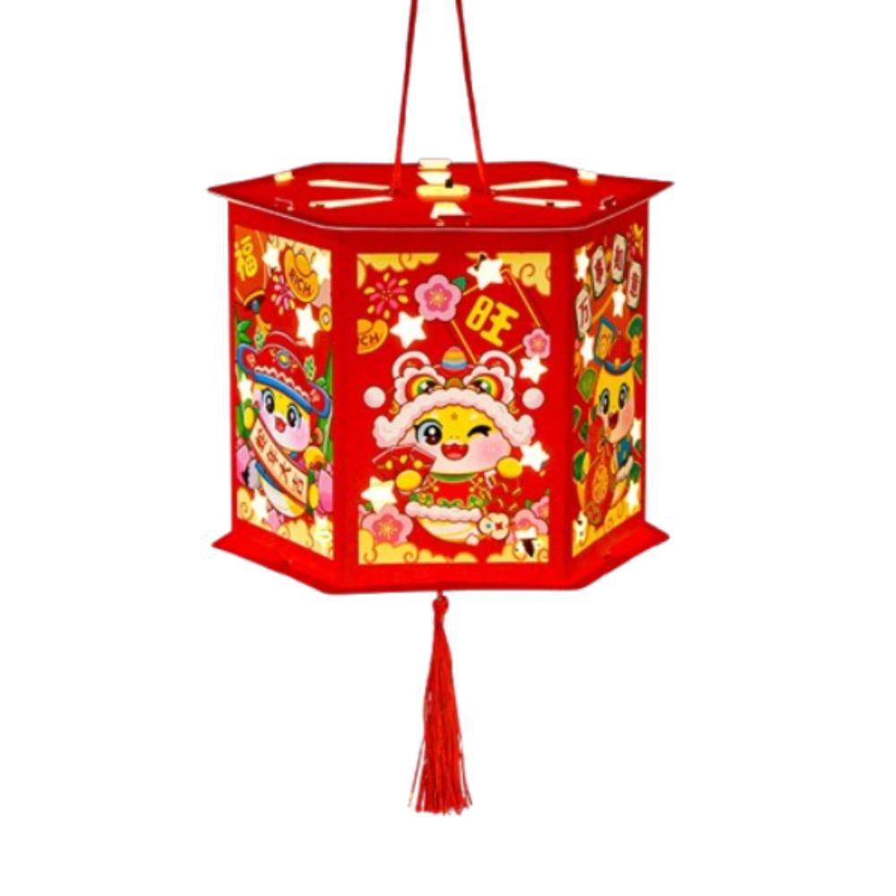 Cartoon 2025 Snake Year Portable Lantern Traditional Celebration Lantern  Home New Year Gift
