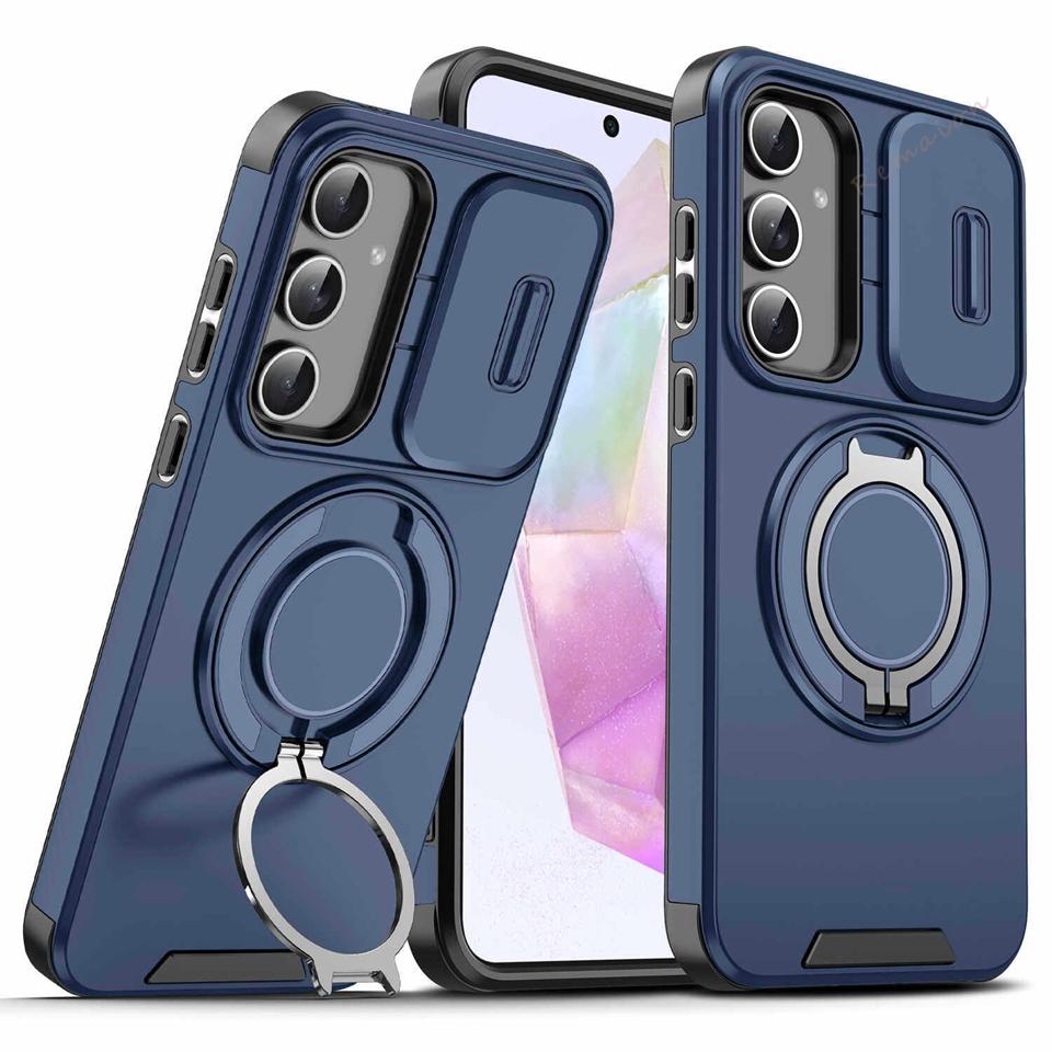 Магнитный чехол-подставка для телефона Samsung Galaxy S24 S22 S23 S25 S20 S21 S26 FE Ultra Plus Magsafe Бронированный противоударный защитный чехол