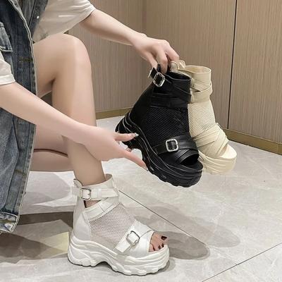 Тренд 2024 года. Новые женские босоножки. Летние удобные босоножки на высоком каблуке и платформе. Открытый носок. Нескользящая мягкая подошва. Туфли для мам.