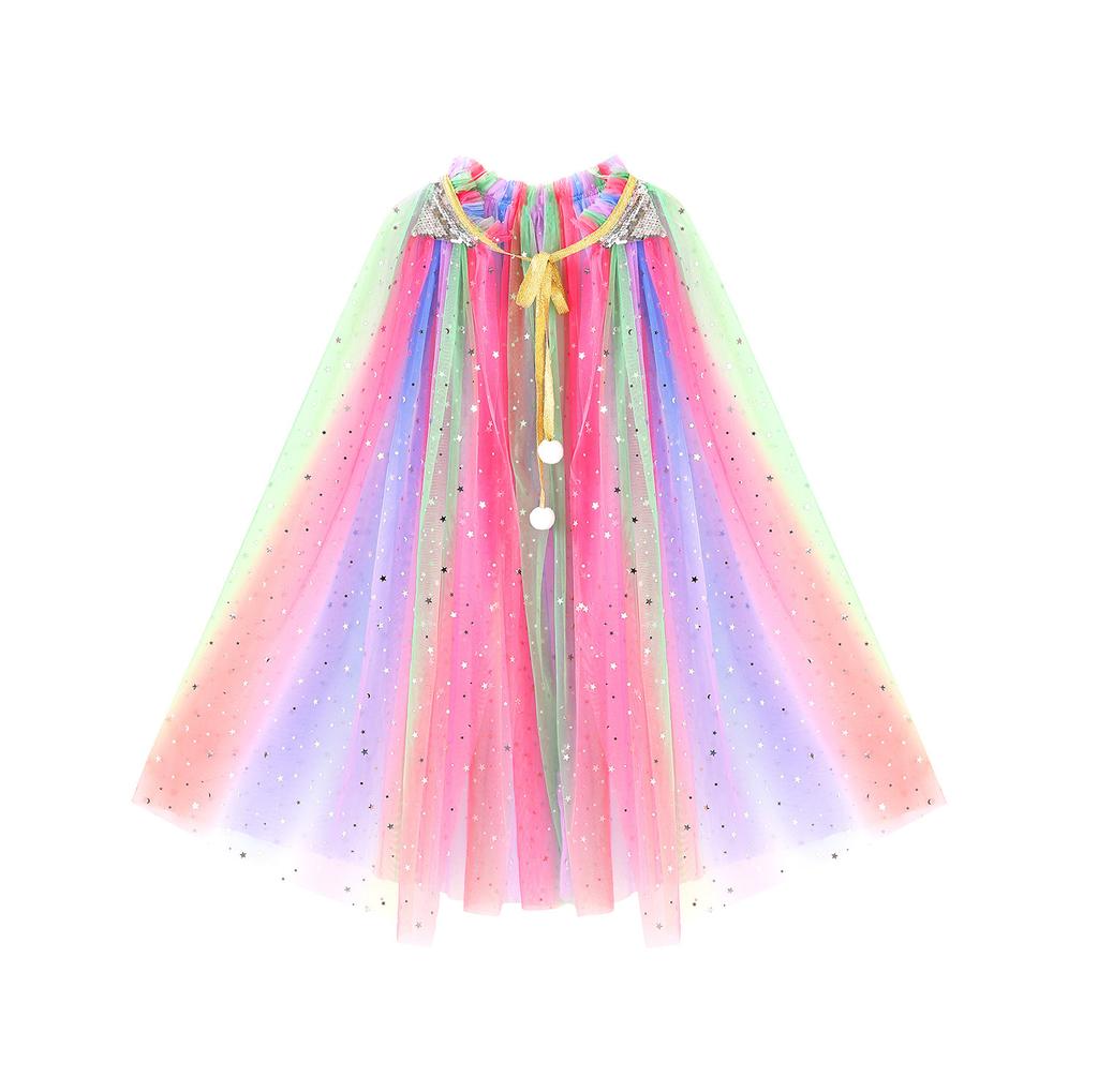 Girls Frozen Princess Elsa Cloak Halloween Children's Shawl Cape Costume