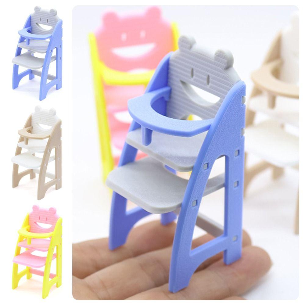 Scene Model Miniature Doll High Chair Multicolor Doll Accessories Miniature Dining Chair  Gift
