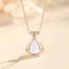 European S925 Sterling Silver Skirt Necklace Aaa Cz Fritillary Simple Rose Color Pendant For Women Birthday Gift Jewelry +Box