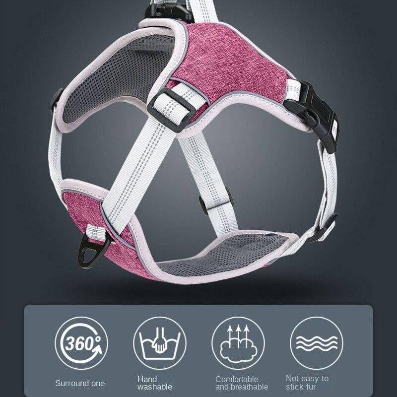 2023 Ремень для поводка для собак Нагрудный ремень для домашних животных Светоотражающий жилет на груди Назад