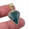 Natural Bloodstone 925 Solid Sterling Silver Jewelry TwoTone Pendant 1.50" F2I36